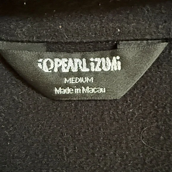 PEARL IZUMI Black Softshell Jacket with Light Gray Zippers, Size Medium - Picture 3 of 5
